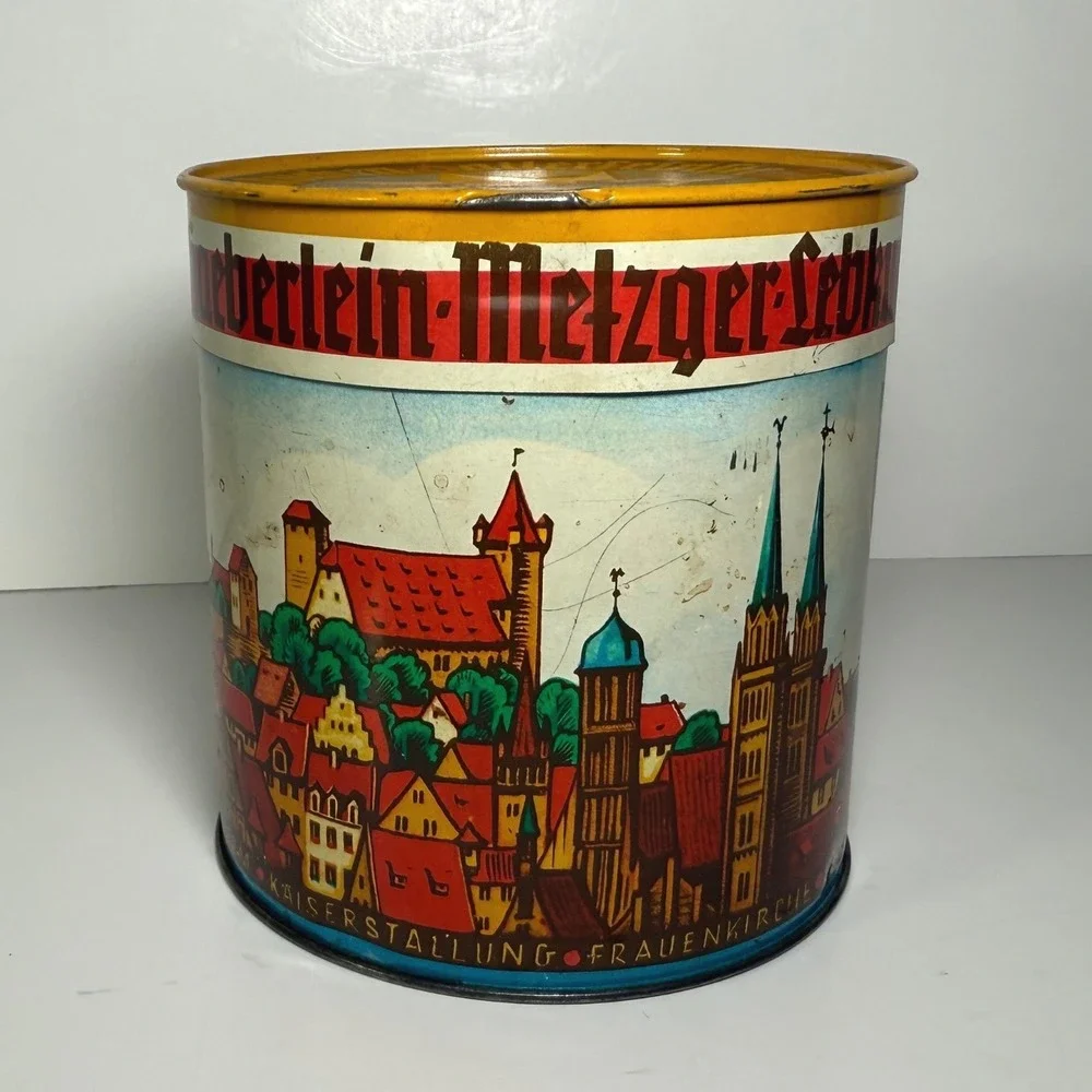 Vintage Haeberlein-Metzger Nurnberger Lebkuchen Tin Nuremberg German City Scenes